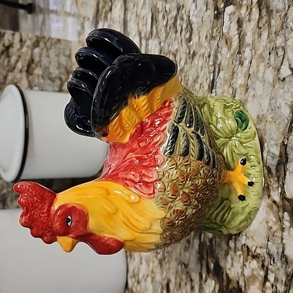WMG Rooster Ceramic Measuring Spoon Holder Complete with Spoons - Picture 3 of 16